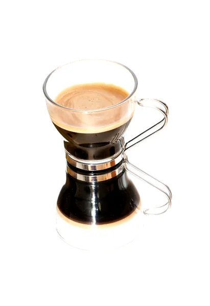 Bir ayna üzerinde kahve fincanı — Stok fotoğraf