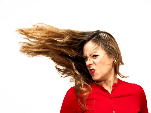 Mooie vrouw haar schudden — Stockfoto