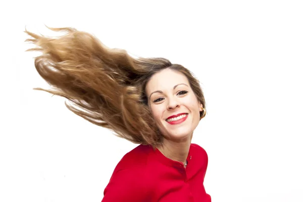 Hermosa mujer sacudiendo su cabello —  Fotos de Stock