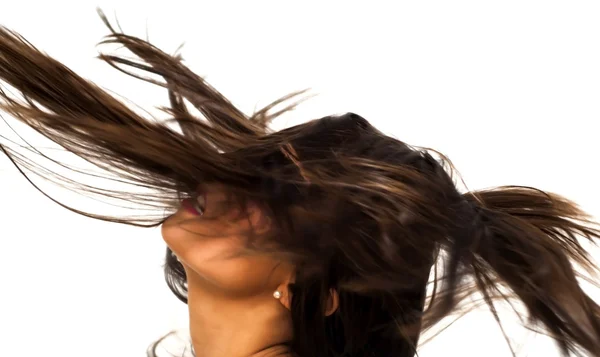 Hermosa mujer sacudiendo su cabello —  Fotos de Stock