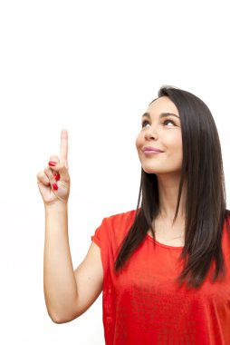 güzel bir kadın parmağını yukarı dönük