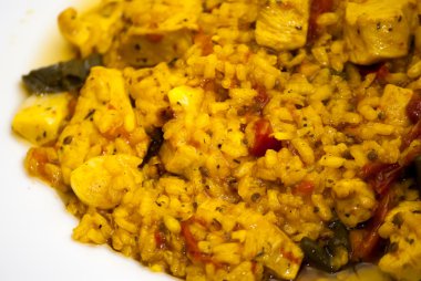 Tabak pirinç ile tavuk