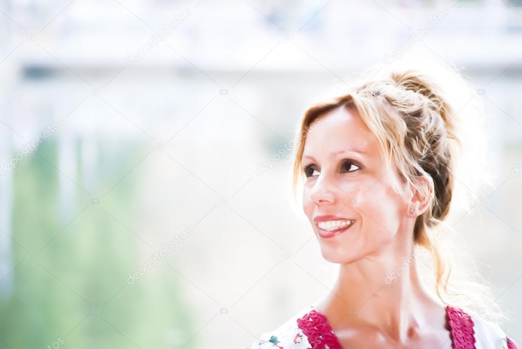 Portrait of middle aged  pretty woman outdoors