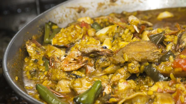 Rice with seafood cooking — Stock Photo, Image