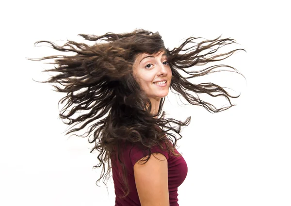 Hermosa mujer sacudiendo su cabello —  Fotos de Stock
