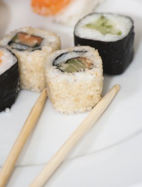 lezzetli Japon sushi seti 