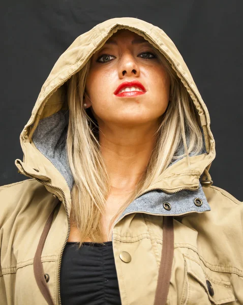 Beautiful  Woman with jacket — Stock Photo, Image