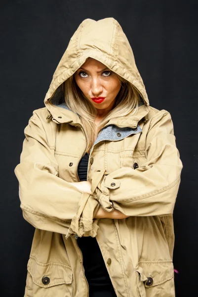 Beautiful  Woman with jacket — Stock Photo, Image