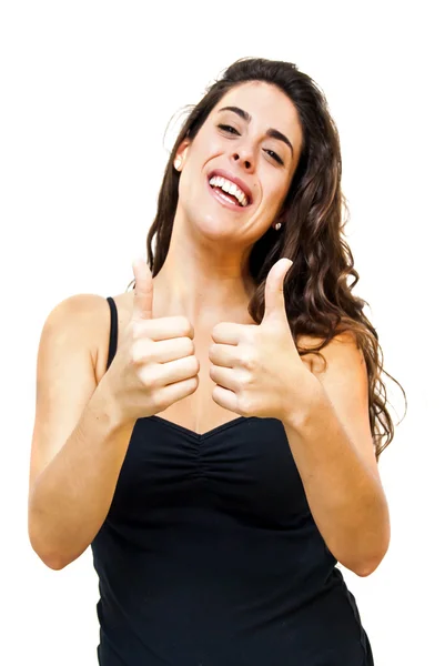 Beautiful  Woman  With The Thumb Upwards — Stock Photo, Image