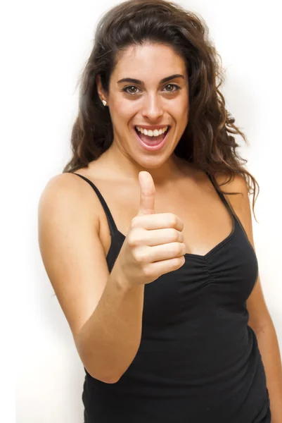 Beautiful  Woman  With The Thumb Upwards — Stock Photo, Image