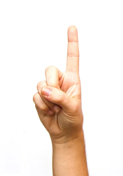 Hand zeigt mit dem Finger nach oben — Stockfoto