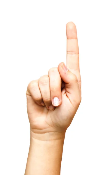 Hand zeigt mit dem Finger nach oben — Stockfoto