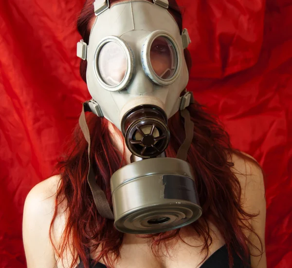 Sexy Woman with gas mask — Stock Photo, Image