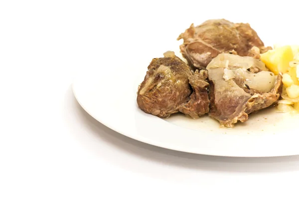 Lezzetli domuz eti yanak patates ile — Stok fotoğraf