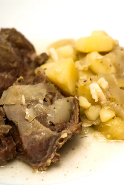 Lezzetli domuz eti yanak patates ile — Stok fotoğraf