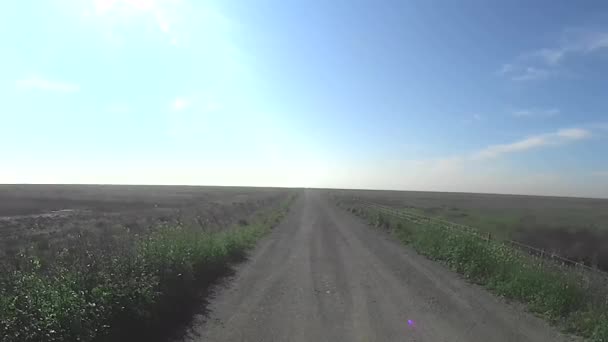 Paisagem de uma estrada de terra no campo — Vídeo de Stock