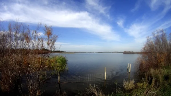 Panoramautsikt över en sjö — Stockfoto