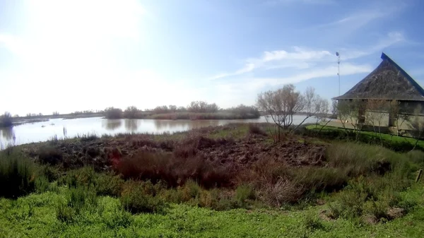 Panoramatický výhled na jezero — Stock fotografie