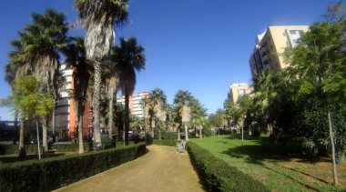 panoramik manzaralı bir park binalar