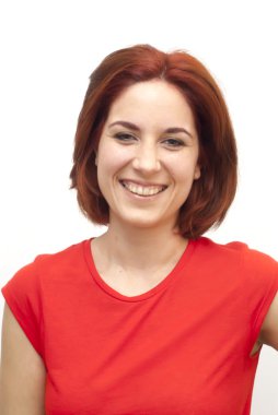 Güzel genç saçlı kadın portresi 