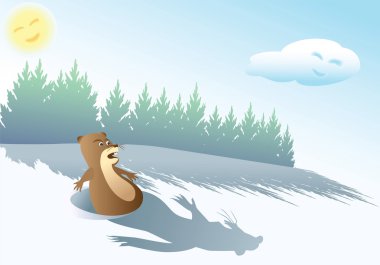 Funny groundhog scared clipart