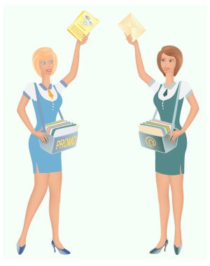Young women with doc in hand clipart