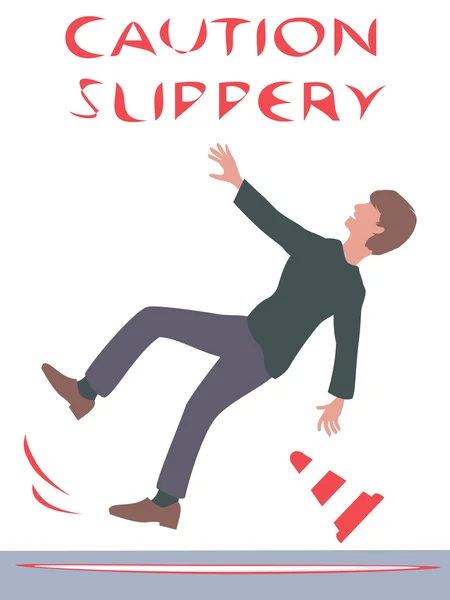 CUIDADO SLIPPERY infográficos —  Vetores de Stock