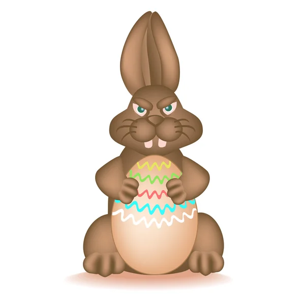 Rozzlobený čokoládového zajíčka — Stockový vektor