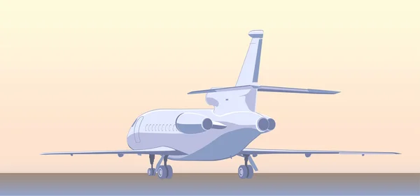 Επιχειρησιακό αεριωθούμενο αεροπλάνο (bizjet ή Bj). Οπίσθια όψη. — Διανυσματικό Αρχείο
