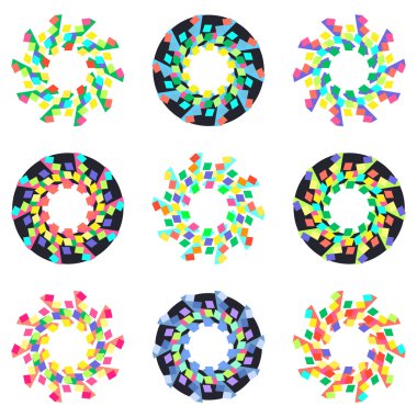 Dairesel geometrik mozaik desenleri.