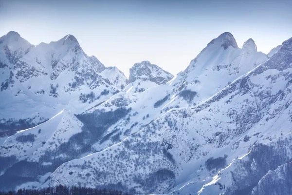 Apuane Alpi Alpes Apuanes Montagnes Enneigées Hiver Garfagnana Toscane Italie — Photo