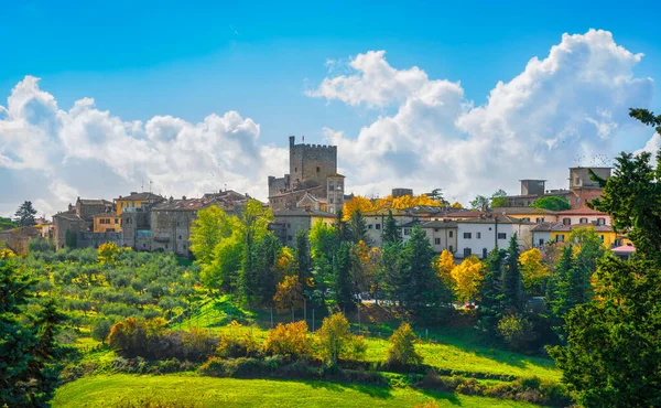 Sonbaharda Chianti Köyü Manzaralı Castellina Toskana Talya Avrupa — Stok fotoğraf