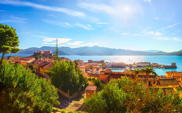 Ilha Elba Portoferraio Vista Aérea Forte Farol Forte Toscana Itália — Fotografia de Stock