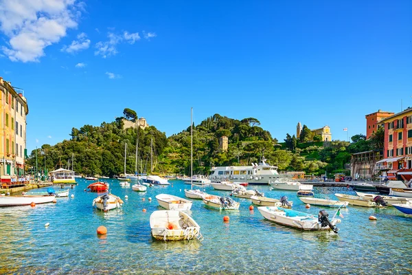 Repère du village de luxe de Portofino, vue panoramique. Ligurie, Italie — Photo