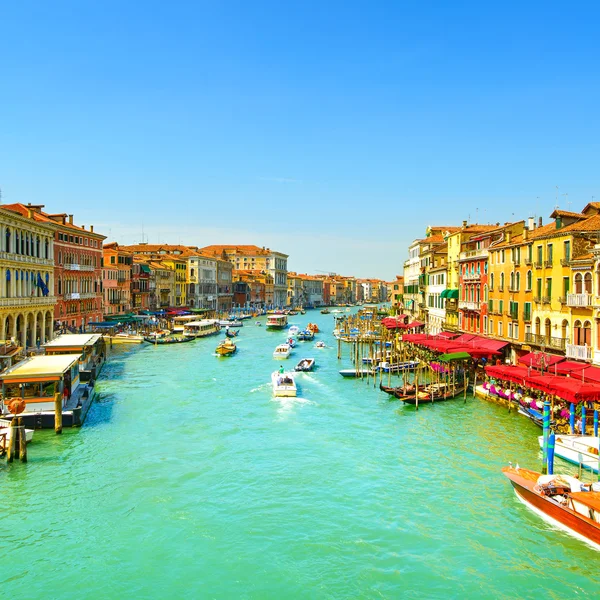 Venice grand canal lub Canal Grande, widok z mostu Rialto. Ita Obrazek Stockowy