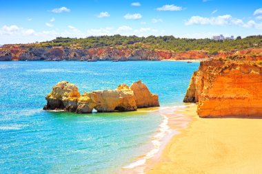 Rock beach praia da rocha portimao. Algarve. Portekiz