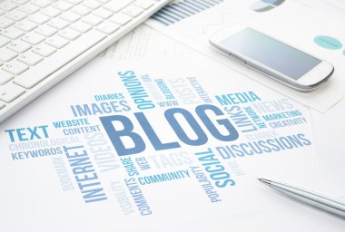 Blog kavramı bulut tablosu belge yazdırma.