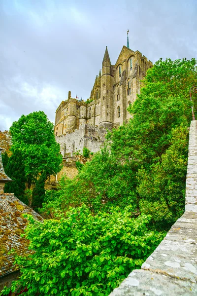 Mont Saint Michel Monastery landmark. Normandy, Fransa. — Stok fotoğraf