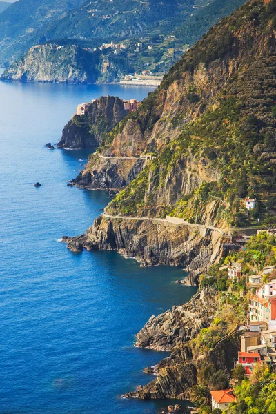 Via dell amore, der Weg der Liebe, Luftaufnahme. cinque terre, ligu — Stockfoto