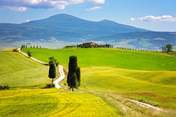 Toscane, zonsondergang landschap — Stockfoto