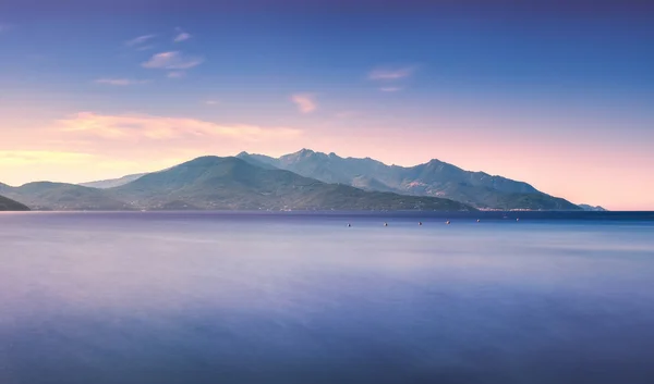 Elba island, sea and Capanne mount. Tuscany, Italy. Long Exposure. — Stock Photo, Image