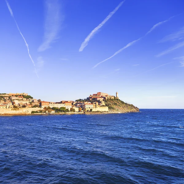 Elba island, Portoferraio village and lighthouse. Tuscany, Italy — Stock Photo, Image