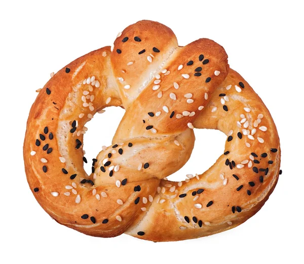 Pretzel isolato su sfondo bianco. — Foto Stock