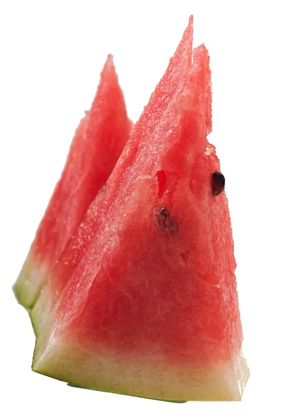 Scheiben Wassermelone isoliert auf weißem Hintergrund. — Stockfoto