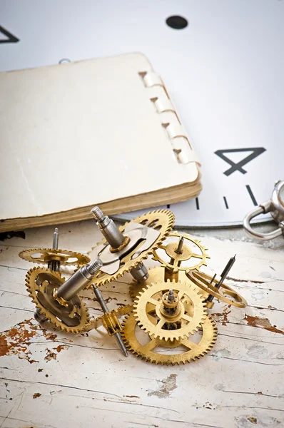 Mechanical clock gears — Stock Photo, Image