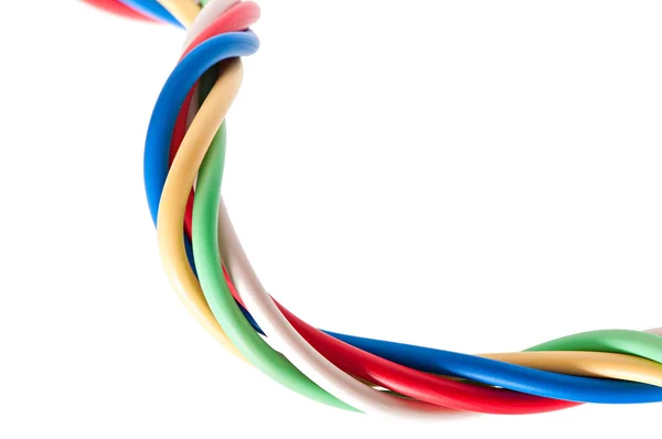 Електричний кабель ізольований на білому фоні Ліцензійні Стокові Фото