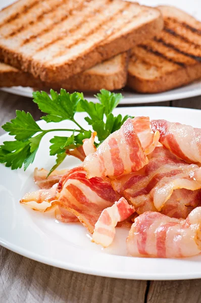 Hot fried bacon — Stock Photo, Image