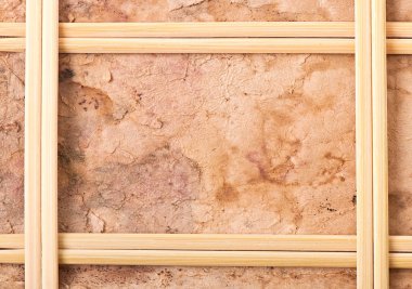 Ahşap çerçeve ve arka plan üzerinde eski kağıt