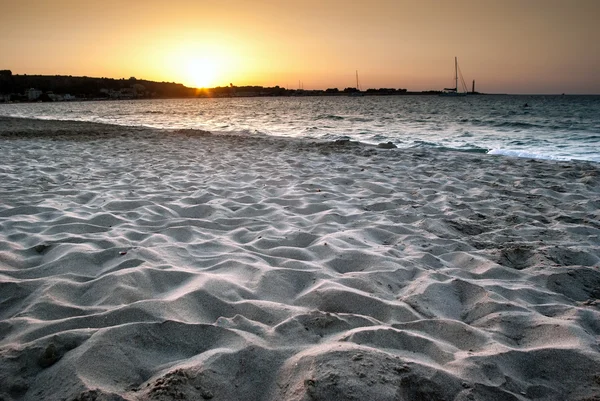 Plaży w San vito lo capo na zachodzie słońca, Sicily — Zdjęcie stockowe