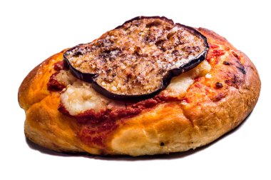 abugerine üzerinde beyaz izole mini pizza